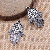 4pcs 28x19mm 2 Colors Hand With Star Of David Charms Pendant For DIY Jewelry Making Handmade Jewelry Craft Findings