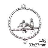 4pcs 33x27mm 2 Colors Birds Connector Charms Pendant For DIY Jewelry Making Handmade Jewelry Craft Findings