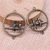 4pcs 33x27mm 2 Colors Birds Connector Charms Pendant For DIY Jewelry Making Handmade Jewelry Craft Findings