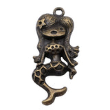 4pcs 54x22mm 2 Colors Mermaid Charms Pendant For DIY Jewelry Making Handmade Jewelry Craft Findings