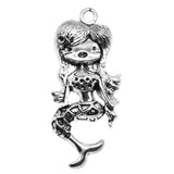 4pcs 54x22mm 2 Colors Mermaid Charms Pendant For DIY Jewelry Making Handmade Jewelry Craft Findings