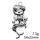 4pcs 54x22mm 2 Colors Mermaid Charms Pendant For DIY Jewelry Making Handmade Jewelry Craft Findings