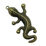 4pcs 59x25mm Antique Bronze Color Gecko Lizard Charms Pendant For DIY Jewelry Making Handmade Jewelry Craft Findings