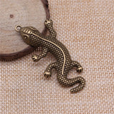 4pcs 59x25mm Antique Bronze Color Gecko Lizard Charms Pendant For DIY Jewelry Making Handmade Jewelry Craft Findings