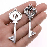 4pcs 62x23mm Antique Silver Color Key Charms Pendant For DIY Jewelry Making Handmade Jewelry Craft Findings