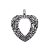 5pcs 31x26mm Antique Silver Color Feather Wing Heart Charms Pendant For DIY Jewelry Making Jewelry Craft Findings