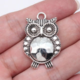 5pcs 35x23mm Antique Silver Color Owl Charms Pendant For DIY Jewelry Making Handmade Jewelry Craft Findings
