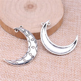 5pcs 38x28mm Antique Silver Color Moon Connector Charms Pendant For DIY Jewelry Making Handmade Jewelry Craft Findings
