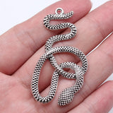 5pcs 51x28mm Antique Silver Color Snake Charms Pendant For DIY Jewelry Making Handmade Jewelry Craft Findings