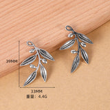 4pcs 39*33mm tibetan silver color branch leaves design pendant EF0242