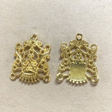 10pcs Tibetan silver tone floral hear crown connectors EF1309