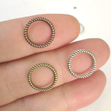 20pcs 13mm 0.42g/pc Twisted Jump Rings Zinc Alloy Antique Colors for Handmade Bracelet & Necklace Jewelry Findings ef1443