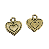 20pcs 13*11mm tibetan silver color 2sided love heart charms EF2368