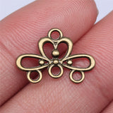 30pcs 18x13mm dark silver color floral  link connector with holes 1-3  EF2710