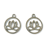 20pcs Charms Lotus Flower 23x20mm Tibetan Bronze Silver Color Pendants Antique Jewelry Making DIY Handmade Craft EF3677