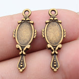 30 dijes de espejo de diablo de 27 x 10 mm, colgantes de plata tibetana, joyería antigua, artesanía hecha a mano EF3816 