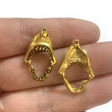 10pcs Charms Opens Closes Shark Teeth Mouth 30x28mm Tibetan Bronze Silver Color Pendants Antique Making DIY Handmade Pendant EF3999