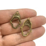 10pcs Charms Opens Closes Shark Teeth Mouth 30x28mm Tibetan Bronze Silver Color Pendants Antique Making DIY Handmade Pendant EF3999