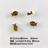 40pcs 8x5mm Antique Silver Color Jesus Fish Beads For Jewelry Making DIY Jewelry Findings ef4013