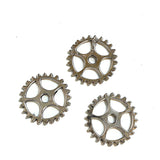 10 colgantes de engranajes Steampunk de 23 mm para joyería, color plata antigua, EF4242