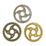 10 colgantes de engranajes Steampunk de 23 mm para joyería, color plata antigua, EF4242