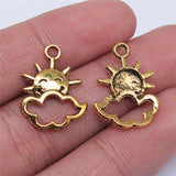30 Pieces/Lot 21mm*16mm Antique Silver Plated Smiling Sun And Cloud Charms ef4296