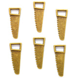 Lote de 15 colgantes pequeños de aleación de metal con forma de sierra de 9x28 mm para hacer joyas, manualidades hechas a mano.