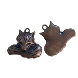 5pcs Charms Wolf Tail Fox 24x28mm Tibetan Bronze Silver Color Pendants Antique Jewelry Making DIY Handmade Craft ef4406