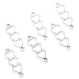 40pcs Charms Heart Link Connector 24x8mm Antique Silver Color Pendants DIY Crafts Mak ef4474