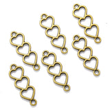 40pcs Charms Heart Link Connector 24x8mm Antique Silver Color Pendants DIY Crafts Mak ef4474