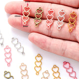 40pcs Charms Heart Link Connector 24x8mm Antique Silver Color Pendants DIY Crafts Mak ef4474