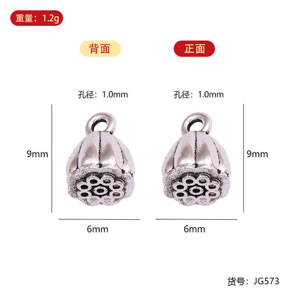 9*6mm 20pc Alloy Tibetan Silver Mini Lotus Seed Pod Pendant ef4614