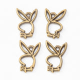30pcs/lot 10mm*16mm Alloy Antique Silver Color Rabbit Head Charms Keychain Pendant DIY Jewelry Making Accessory ef4896