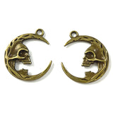 10pcs 27x23mm Alloy Charm Moon Skull Pendant Crafts ef4948