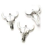 10pcs Charms Skull Bull Ox Head 31x28mm Tibetan Bronze Silver Color Pendants Antique Jewelry Making DIY Handmade Craft ef5022