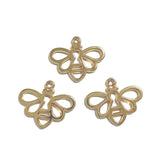 20 colgantes WYSIWYG de 17 x 21 mm con diseño de abeja, color plata antigua, calado, abstracto, para hacer joyas DIY.