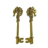 2pcs 72mm Antique Silver Color Antique Bronze Hippocampal Key Charm Hippocampal Key Pendant ef5098