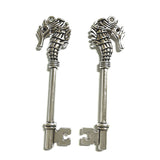 2pcs 72mm Antique Silver Color Antique Bronze Hippocampal Key Charm Hippocampal Key Pendant ef5098