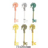 2pcs 72mm Antique Silver Color Antique Bronze Hippocampal Key Charm Hippocampal Key Pendant ef5098