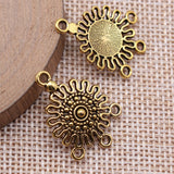 20pcs 26x19mm geometric Round Pattern Earring Connectors ef5149