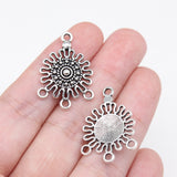 20pcs 26x19mm geometric Round Pattern Earring Connectors ef5149