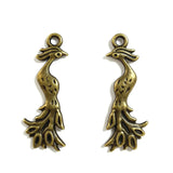 20pc 31x11mm Phoenix Bird Charms, Alloy Pendant Charms in Gold/Silver/Bronze Tone, for DIY Jewelry & Hair Accessories ef5166
