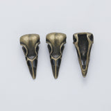 10pcs 30x13x9mm Vintage Bronze Raven Skull Pendant Gothic Bird Skull Charm DIY Necklace Jewelry Making Supply h304