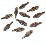 50pcs Tibetan silver feather charms h0608