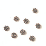 200 cuentas planas de margarita de plata tibetana de 4 mm, agujero: 0,8 mm, espaciadores h0488
