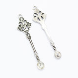 60*15MM Handmade Crafts The spoon Hollow out Alloy Charm Pendant 10pcs h0529