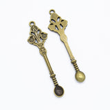 60*15MM Handmade Crafts The spoon Hollow out Alloy Charm Pendant 10pcs h0529
