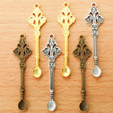 60*15MM Handmade Crafts The spoon Hollow out Alloy Charm Pendant 10pcs h0529