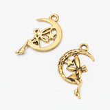 20pcs 26*15mm Crescent Moon And Star Angel Fairy Charms For DIY Jewelry Making h0652
