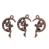 20pcs 26*15mm Crescent Moon And Star Angel Fairy Charms For DIY Jewelry Making h0652